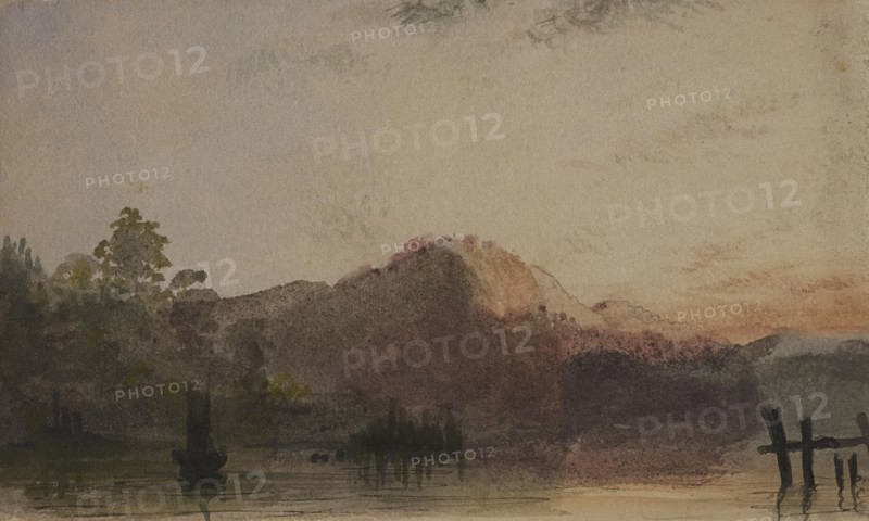 View of a Mountain, mid 19th century. Creator: Alfred Jacob Miller.