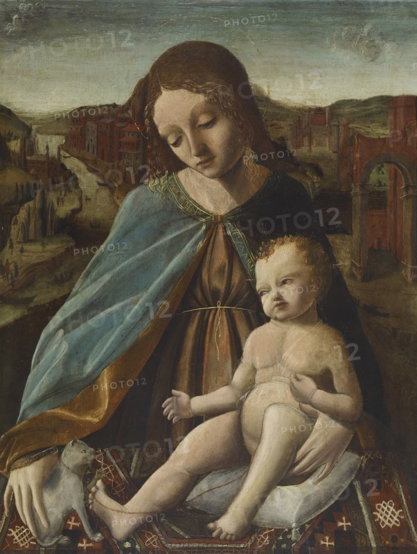 Madonna and Child with a Cat, c1490. Creator: Unknown.