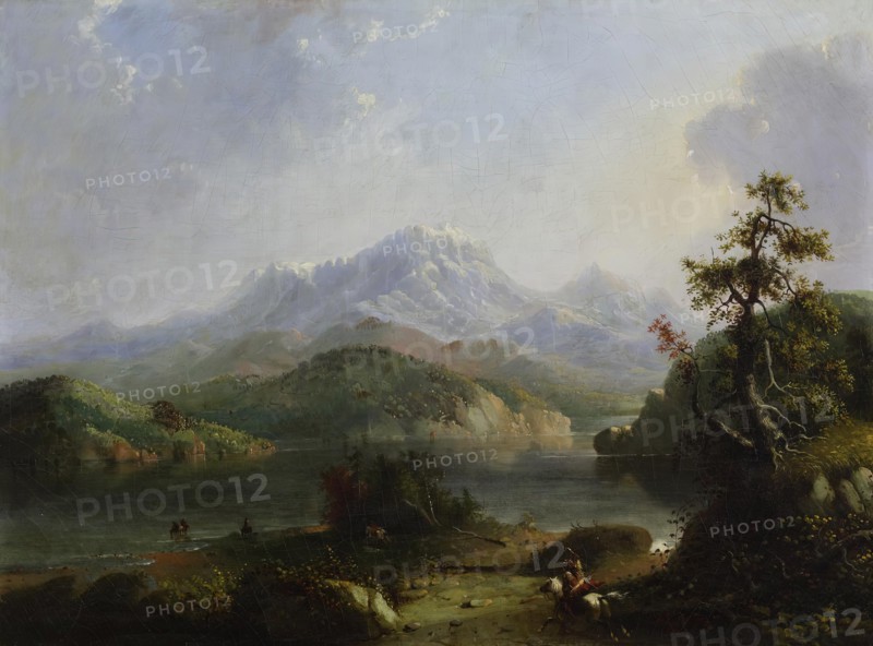 Rocky Mountain Scene, Wind River Mountains, 1853. Creator: Alfred Jacob Miller.