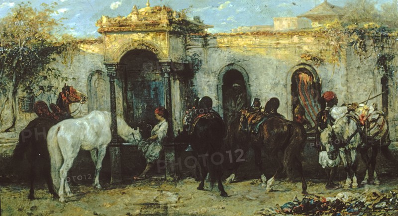 Arabs in Egypt, Sunrise, 1867. Creator: Christian Adolf Schreyer.