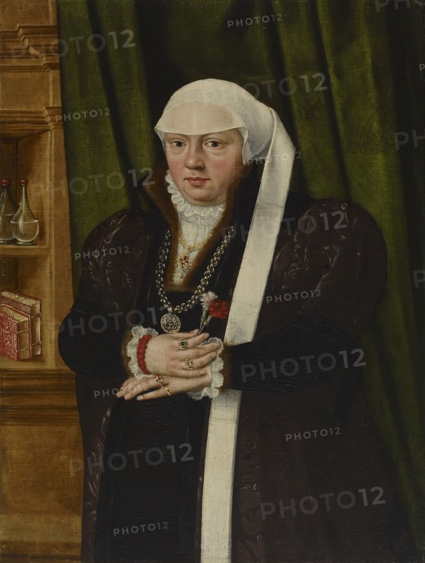 Portrait of a Woman with Pinks, c1540. Creator: Unknown.