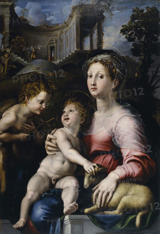 The Madonna and Child with Saint John the Baptist, 1522-1524. Creator: Giulio Romano.