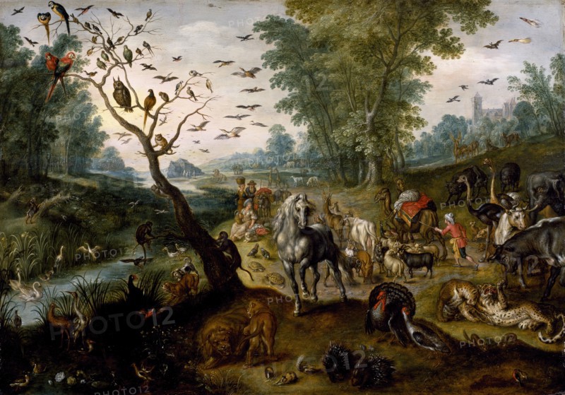 Noah's Family Assembling Animals before the Ark, c1660. Creator: Jan van Kessel.