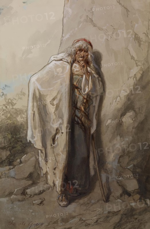 Old Gypsy, 1859-1865. Creator: Paul Gavarni.