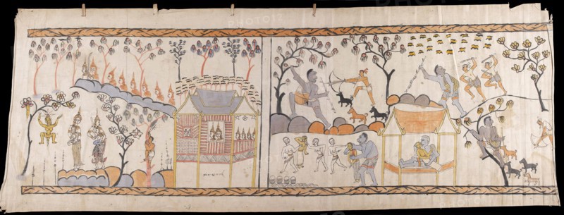 Narrative Scroll: Vessantara Jataka, 1st half 20th century. Creator: Unknown.