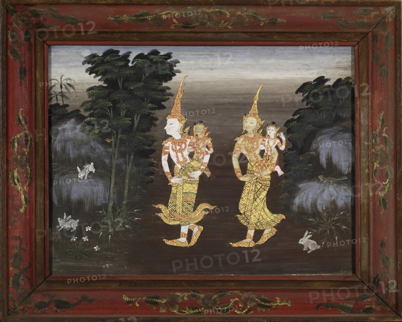 Vessantara Jataka, Chapter 4: Vessantara, Maddi, Jali, and Kanha Enter the Forest, late 19th century Creator: Unknown.