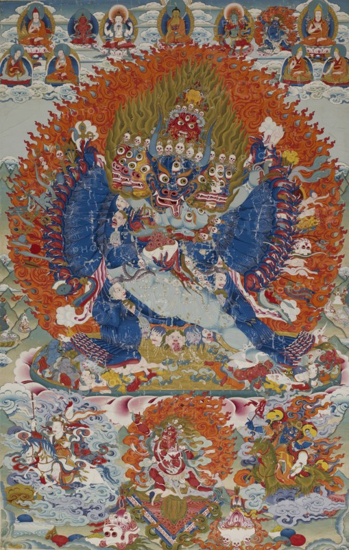 Vajrabhairava with Vajravetali, 18th century. Creator: Unknown.