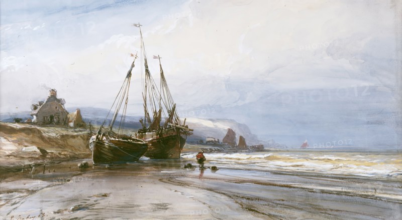 Fishing Boats, 1862. Creator: Eugene Isabey.