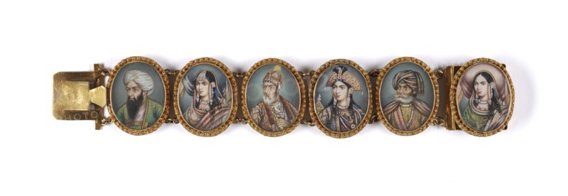Bracelet with Portrait Miniatures, 1860-1870. Creator: Unknown.