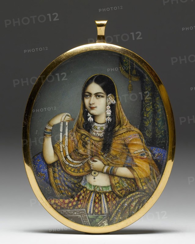 Portrait Miniature of an Indian Courtesan, 1830-1850. Creator: Unknown.