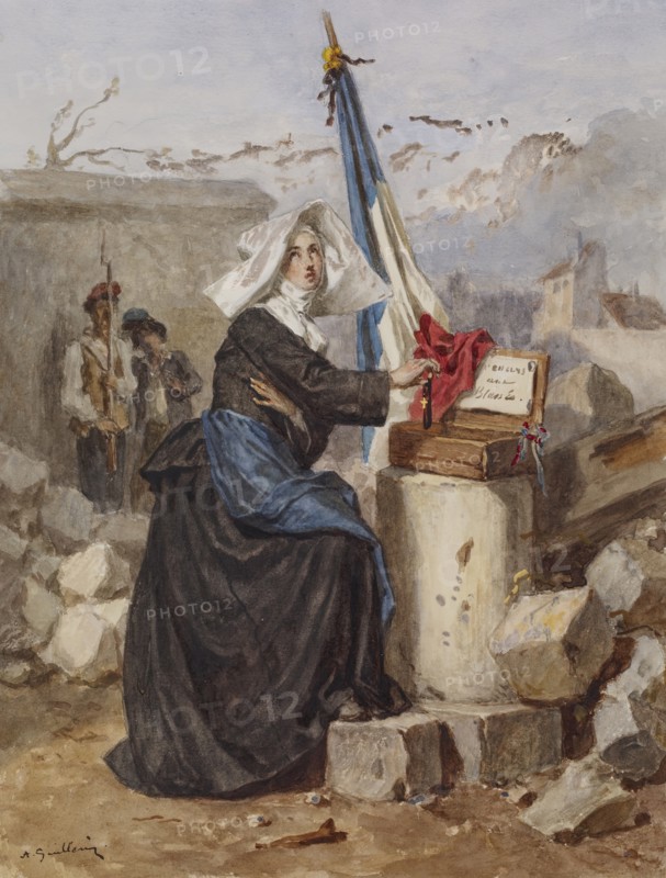 Aid for the Wounded (Sister of Charity), c1865. Creator: Alexandre-Marie Guillemin.