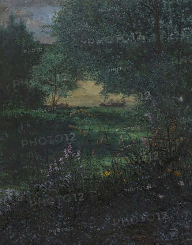 River Landscape with a Fisherman, 1865. Creator: Leon Bonvin.