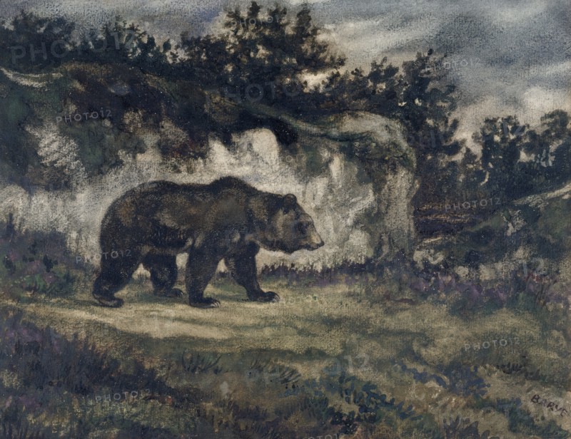 Walking Bear, c1850s-1860s. Creator: Antoine-Louis Barye.