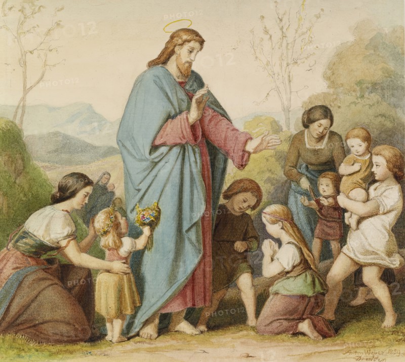 Suffer the Little Children, 1859. Creator: Anton Weber.