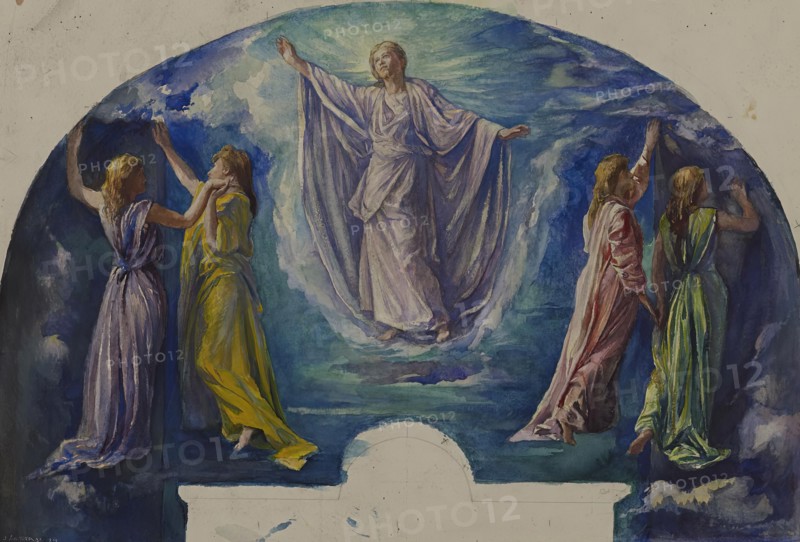 Resurrection, Study for the Colonel Henry Coffin Nevins Memorial Window, 1894. Creator: John La Farge.