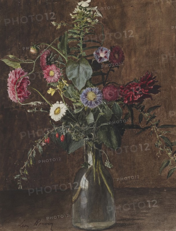 Bouquet of Flowers with Dahlias, c1862. Creator: Leon Bonvin.