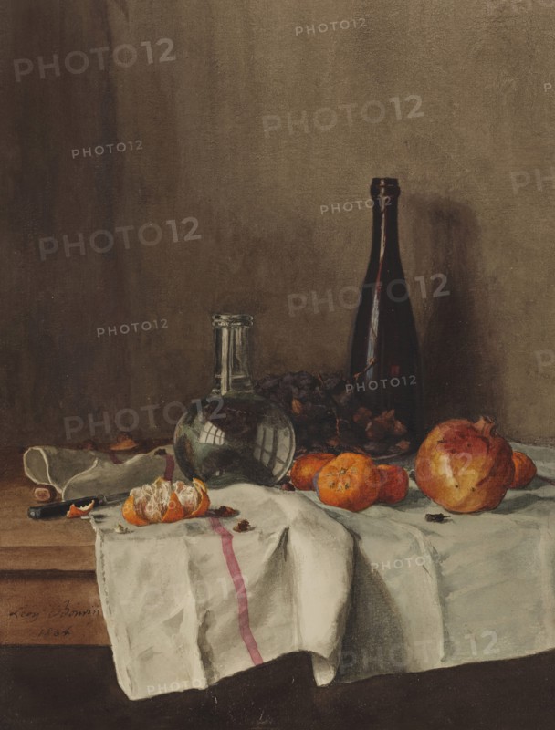 Still Life with Pomegranate, 1864. Creator: Leon Bonvin.
