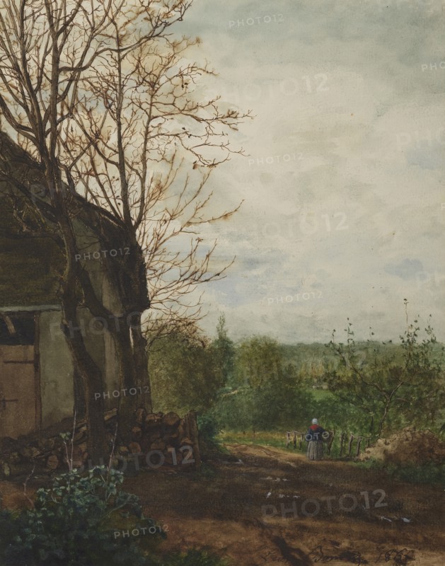 Lane beside a Building, 1865. Creator: Leon Bonvin.