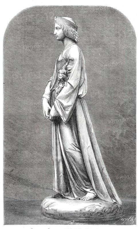 Sculpture: "Chastity", by J. Durham, in the Royal Academy Exhibition, 1860. Creator: Smyth.