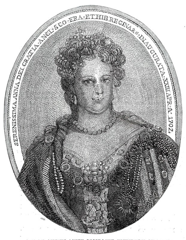 Portrait of Queen Anne composed entirely of minute writing, 1860. Creator: Unknown.