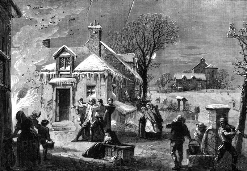 The House on Fire on Christmas Eve, 1860. Creator: Unknown.