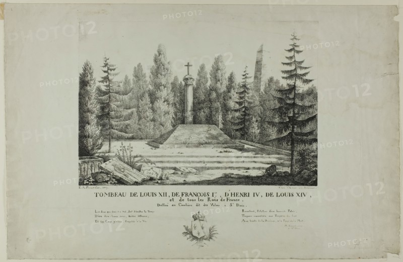 Tomb of Louis XII, François I, Henry IV, Louis XIV, and all the kings of France in the Val..., 1817. Creator: Pernot.