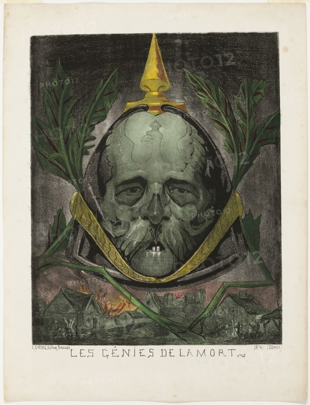 Bismarck, from Les Génies de la Mort, 1870. Creator: Edmond Guillaume.