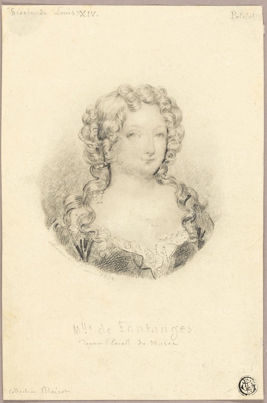 Medallion Portrait of Mlle de Fontanges, 1832. Creator: Eugene Deveria.