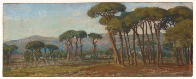 Extensive Landscape with a Village and Hillside in the Distance, c. 1860. Creator: Félix Hippolyte Lanoue.