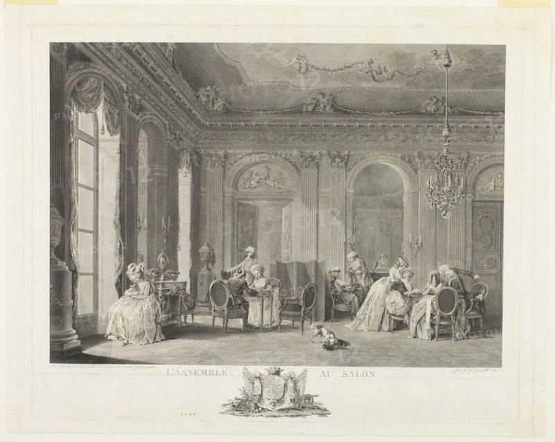 The Assembly in the Drawing Room, n.d. Creator: François Nicolas Barthélemy Dequevauviller.