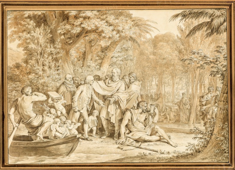 The Arrival of Jean-Jacques Rousseau to the Champs-Élysées, 1780. Creator: Jean-Michel Moreau.