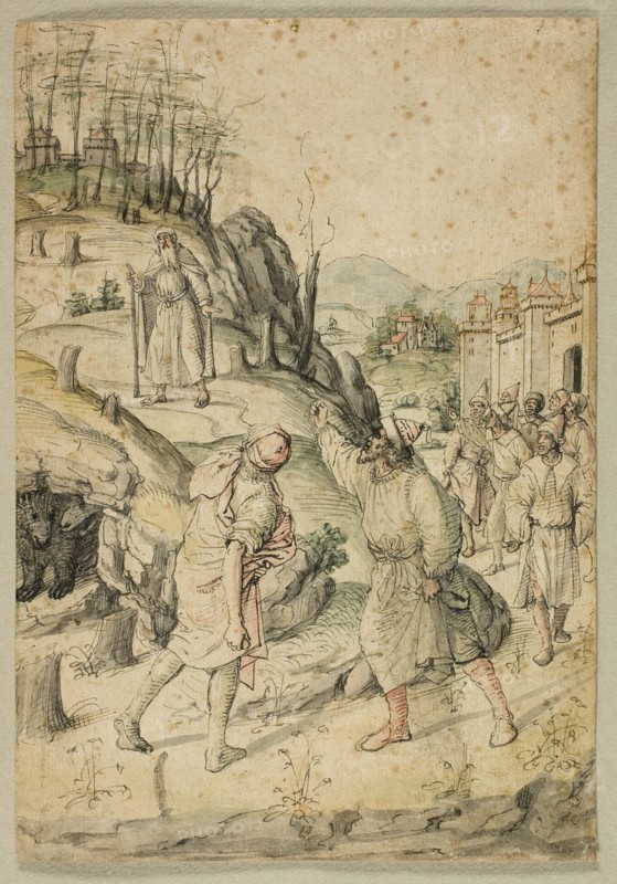 The Mocking of Elisha, c. 1500. Creator: Jean Poyet.