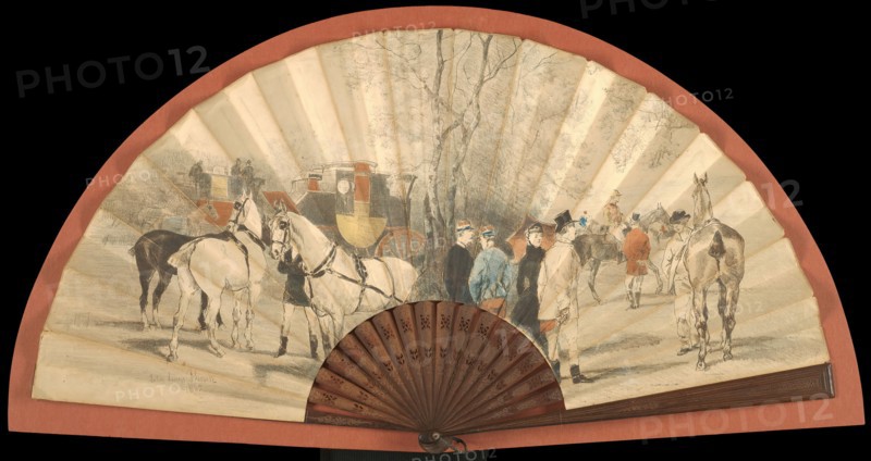 Fan: The Races at La Marche, 1885. Creator: John-Lewis Brown.