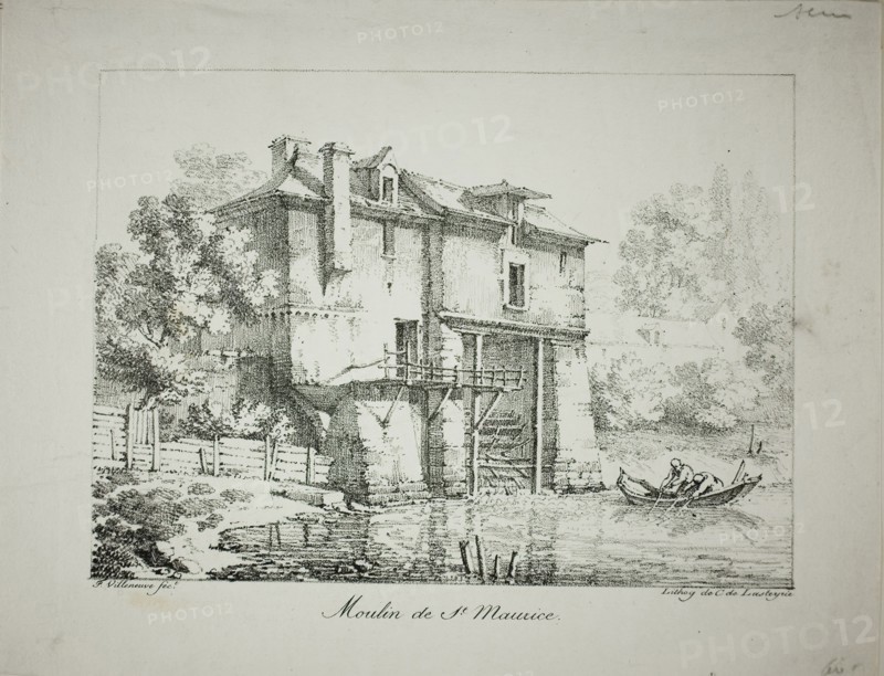 Mill at St. Maurice, 1824/27. Creator: Louis Jules Federe Villeneuve.