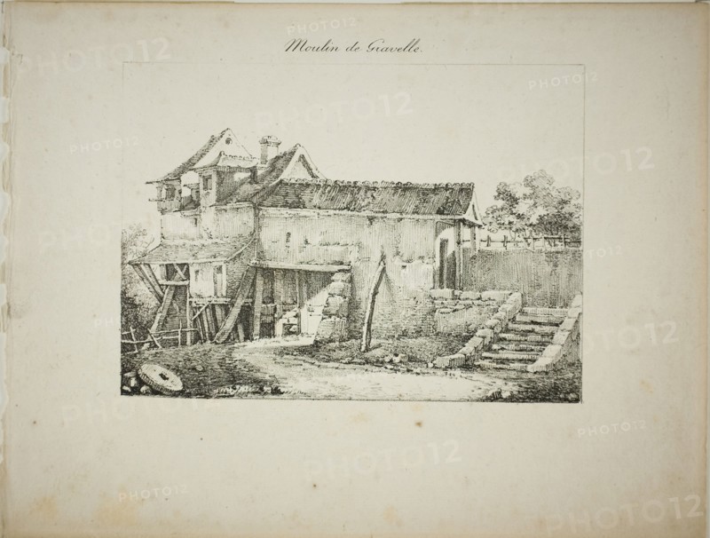 Mill at Gravelle, II, 1824/27. Creator: Louis Jules Federe Villeneuve.