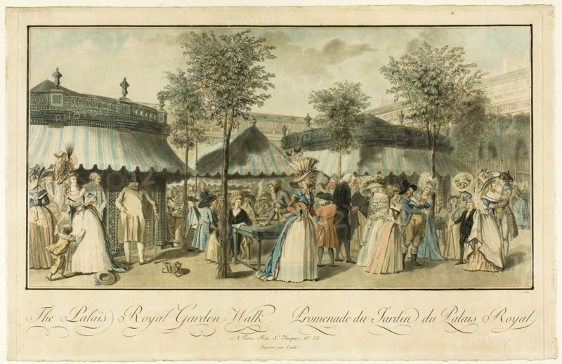 Le Palais Royal Garden Walk, 1787. Creator: Louis Le Coeur.