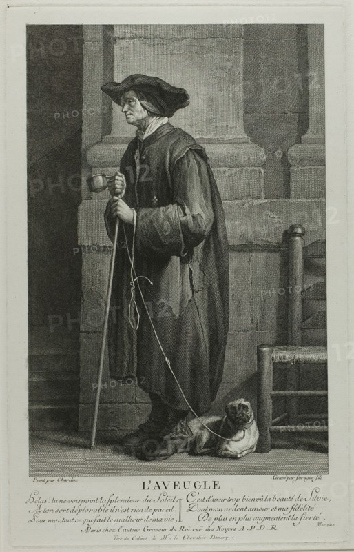 The Blind Man Begging, c. 1753. Creator: Louis Surugue.