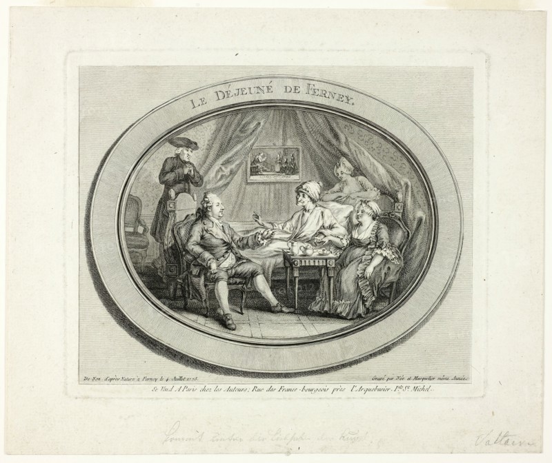 The Lunch at Ferney, 1775. Creator: Louis Joseph Masquelier.