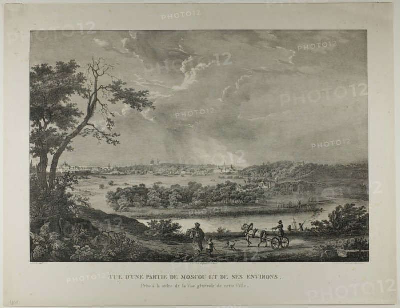 View of a Part of Moscow and its Surrounding Areas, 1833. Creator: Louis Julien Jacottet.