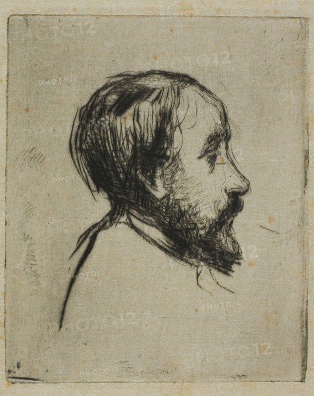 Profile Portrait of Degas, n.d. Creators: Marcellin Desboutin, Giuseppe de Nittis.