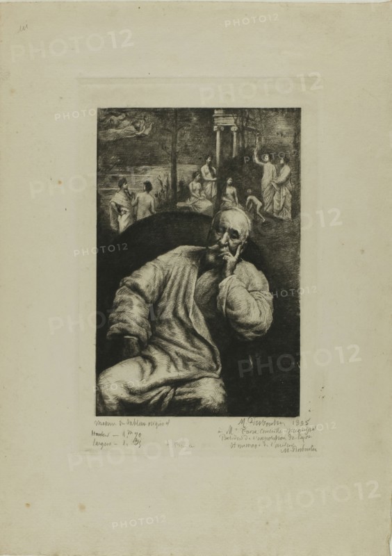 Pierre Puvis de Chavannes, Portrait and Composition, 1895. Creator: Marcellin Desboutin.