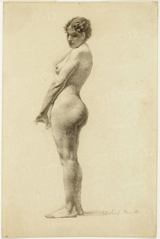 Standing Female Nude, 1881. Creator: Marie Alexandrine Mathieu.