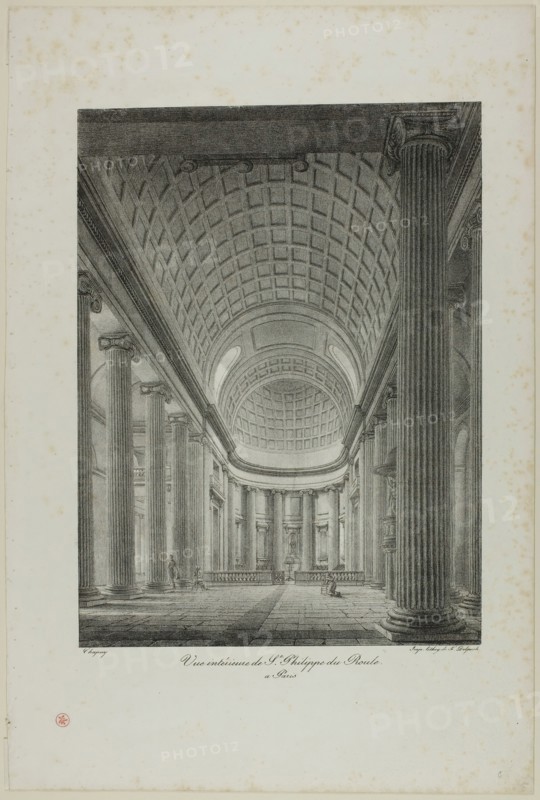 Interior View of St. Philippe du Roule, Paris, n.d. Creator: Nicolas-Marie-Joseph Chapuy.