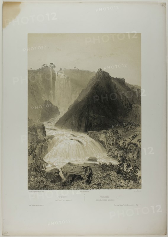 Terni: Marble Falls, plate twenty from Italie Monumentale et Pittoresque, c. 1848. Creator: Nicolas-Marie-Joseph Chapuy.