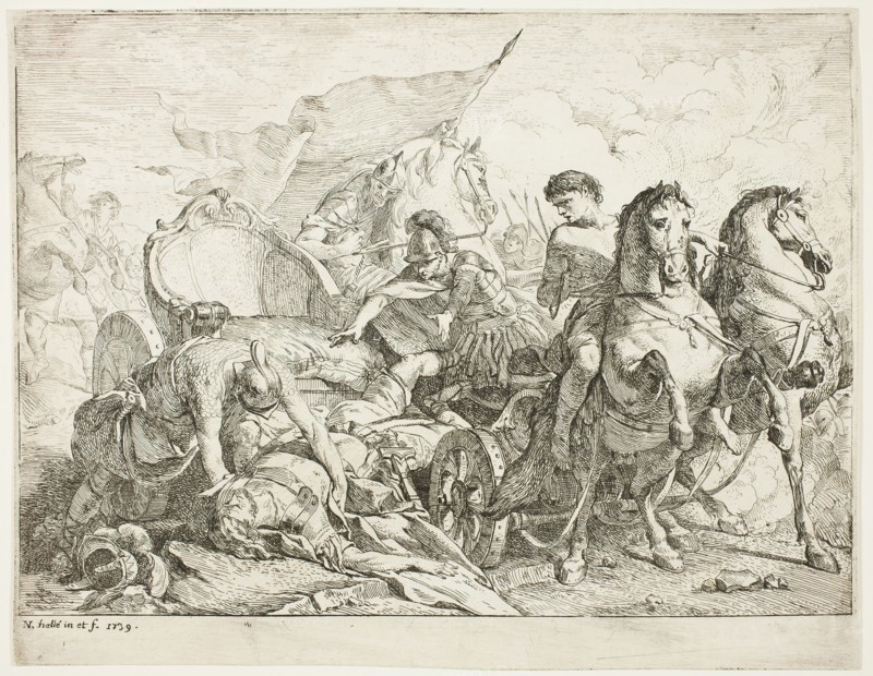 Antiochus Falling from His Chariot, 1739. Creator: Noël Hallé.