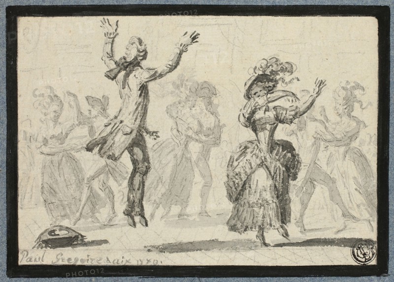 Ladies and Gentlemen Dancing, 1781/1823. Creator: Paul Grégoire.