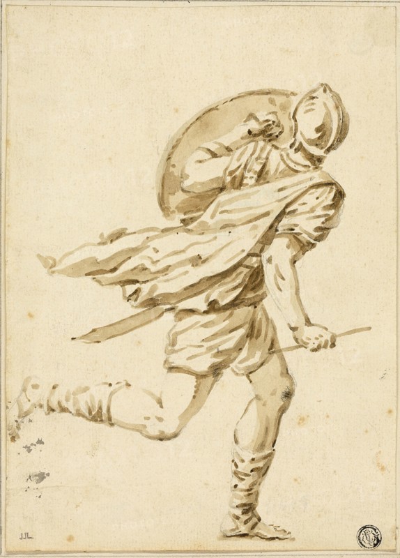 Running Roman Warrior, Seen from Back, n.d. Creator: Philippe Louis Parizeau.