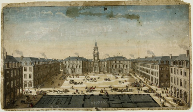 Elevation Perspective of l'Hôtel de Ville, Rennes, n.d. Creator: Philippe Nicolas Milcent.