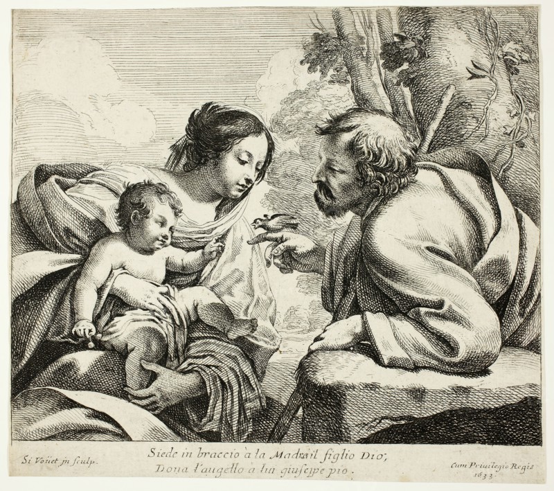 Holy Family With a Bird, 1633. Creator: Simon Vouet.