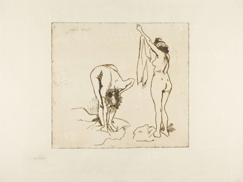 Two Women Drying Themselves, 1896. Creator: Suzanne Valadon.